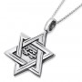 Micro Book of Psalms 925 Sterling Silver Star of David Necklace