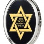 Sterling Silver and Onyx Shema Yisroel  Necklace Micro-Inscribed with 24K Gold
